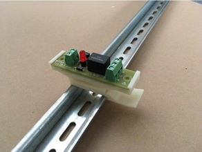 din rail holder 35 mm electronics 20x72 mount 3d print model - Mito3D