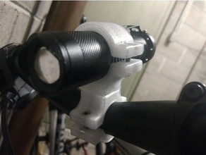 bike flashlight torch mount m3 bolts sport & outdoors bicycle light holder 3d print model - Mito3D