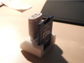usb - sd y micro de la tarjeta soporte ajuste apretado equipo halter titular poco pequeño pie 3d print model - Mito3D