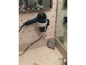 secador de cabelo parede gancho casa banho 3d print model - Mito3D