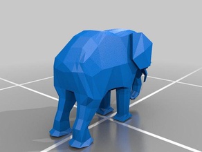 low-poly Elefanten Tiere 3d print model - Mito3D