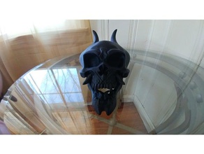 oni skull without built support art 3d print model - Mito3D