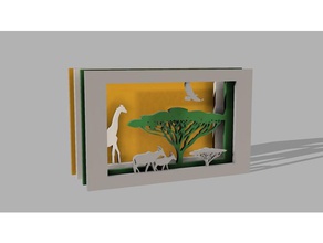tunnel book - africa sculptures lasercut 3d print model - Mito3D