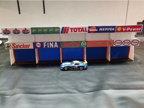 slot de carro do pit lane garagem hobby 132 escala prédio paisagem autorama car 3d print model - Mito3D