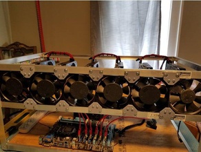mining rig ventilateur de 120mm menuisier support l'électronique ethereum fan mineur fond 3d print model - Mito3D