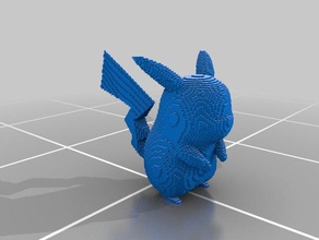 blocky pikachu creatures 3d print model - Mito3D