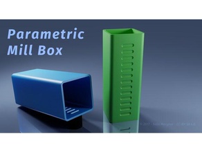 paramétrico moinho de caixa porta-ferramentas & caixas freecad fresamento ferramentas as 3d print model - Mito3D