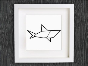 personnalisable origami requin animaux 2d art animal le bracelet personnalisables personnalisé customizer décor de la décoration décorations décorative boucle d'oreille géométriques hai homedecor maison bijoux lowpoly low poly collier l'origami pendentif l'anneau mer des murale 3d print model - Mito3D