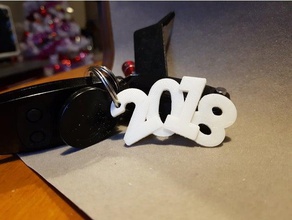 key ring 2018 keychains 2018 2018 new year chinese new year designproject happy new year jewelry key keychain key chain new year new years new year 2018 3d print model - Mito3D