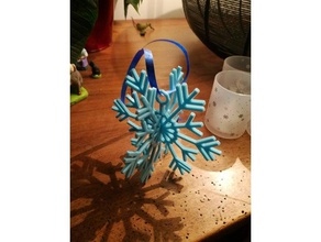 pendentif flocon de neige en 3 dimensions blockscadsnowflake L'impression 3d 3d print model - Mito3D