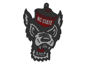 tuffy wolf - multi-color flat logo signs & logos mascot nc-state ncsu nc state wolfpack 3d print model - Mito3D
