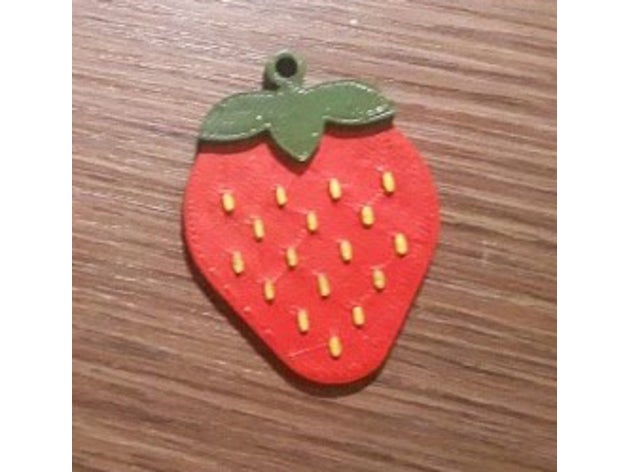 strawberry keychain keychains fruit tropical 3D print model - Mito3D