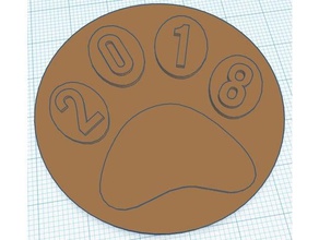 year dog token coins & badges thingaday 2018 new badge cnc earring laser lasercut 3d print model - Mito3D
