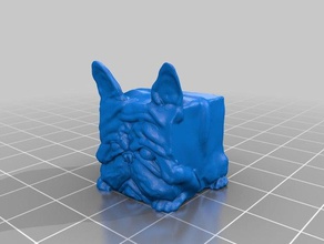 frenchie block sculptures cube french bulldog 3d print model - Mito3D