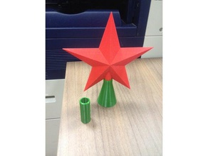 xmas newyear pinetree topper star decor christmas tree new year 3d print model - Mito3D