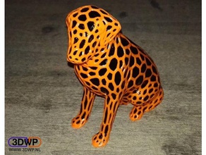 dual color labrador sculptures animal dog extruder extrusion formfutura ideamaker lowpoly low poly no support raise3d sculpture statue supportless voronoi 3d print model - Mito3D