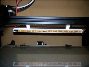 cr10 cr10s led-strip mont v-rail clippable L'impression 3d 20x20 cr-10 cr-10s led titulaire del la bande de lumière vrail vslot 3d print model - Mito3D