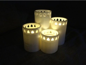 vier Kerzenhalter Dekor Kerze Kerze-Halter Dekoration 3d print model - Mito3D