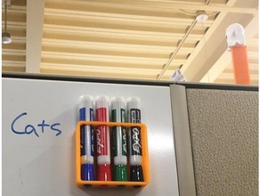 whiteboard marker holder organization board dry erase office supplies pen stationary white 3d print model - Mito3D