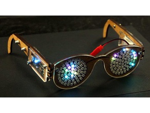 Mitternacht-Sonnenbrille neue Jahr - lasercut-leds Elektronik 3mm mdf Acryl diamex Brille lasercut led led-basic sk6812 Sonnenbrille ws2812 3d print model - Mito3D