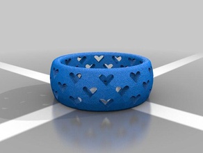 todos os corações do anel anéis 3d print model - Mito3D