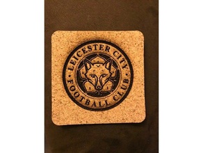 leicester city coaster decor lasercut laser cutter soccer 3d print model - Mito3D