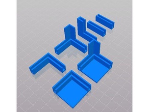cardboard corner bracket set parts 90 degree angle plexiglass 3d print model - Mito3D