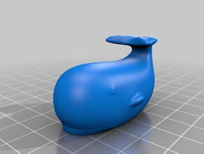 mignon de la baleine animaux simple 3d print model - Mito3D