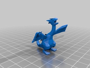 low poly pokemon lugia le creature 3d print model - Mito3D