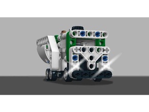miniature lego technic disposal truck steering construction toys garbage semi 3d print model - Mito3D