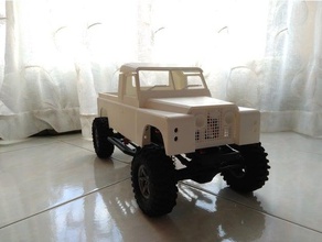 fully printable land rover series 2 - axial scx10 tamiya cc01 r c vehicles body crawler landrover rc car scaler 3d print model - Mito3D