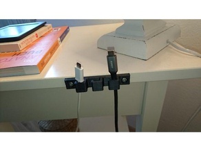 caricabatterie usb cableholder famiglia cavo 3d print model - Mito3D