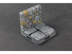 openforge 20 dungeon stone wall toy & game accessories dnd tiles miniatures openforge2 pathfinder rpg tabletop terrain tile 3d print model - Mito3D