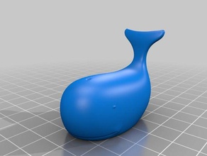 cute whale easier print animals sea creature 3d print model - Mito3D