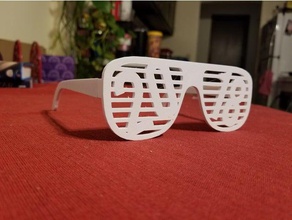 2018 new years glasses no support fashion happy year 3d print model - Mito3D