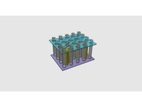 20 tubes à essai en rack de la biologie tube titulaire stand 3d print model - Mito3D