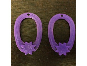 flower hoop earrings earring 3d print model - Mito3D