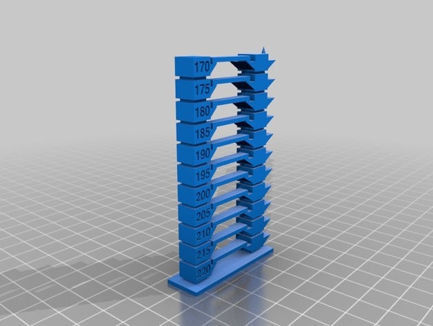 temperatura torre 220 170 slic3r versão 2 A impressão 3d de testes personalizado 3D print model - Mito3D