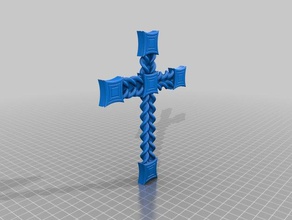cruz estilo barroco jóias a 3d print model - Mito3D