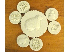 three lucky charms coins & badges openscad 3d print model - Mito3D