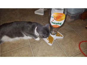 seco comida de gato dispensor animais estimação cat contínua prato alimentos gatorade 3d print model - Mito3D