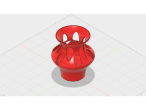 de base vase v1 décor faux fleur fleurs fusion 360 rouge wanhao i3 plus 3d print model - Mito3D