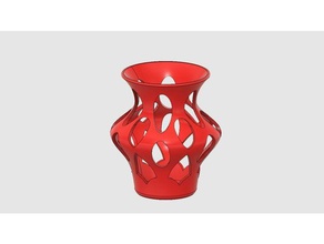 vaso de design 20 decoração falso flor o fusão 360 vermelho vasos 3d print model - Mito3D