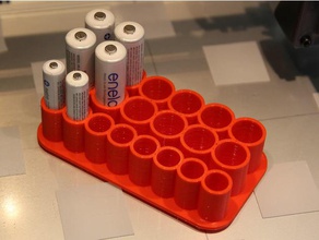 simple battery holder organization aaa aa 3d print model - Mito3D