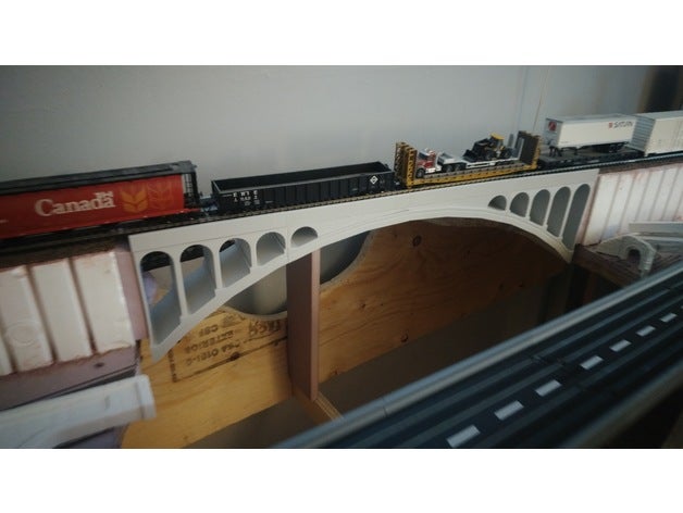 ho ölçekli çift kemer tren Köprüsü hobi köprü trenler 3D print model - Mito3D