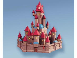 low poly mondo di fantasia - castello giochi gioco da tavolo boardgames paesaggio lowpoly medievali 3d print model - Mito3D