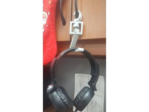 single double swivel hanger organization headphone hook no support 3d print model - Mito3D