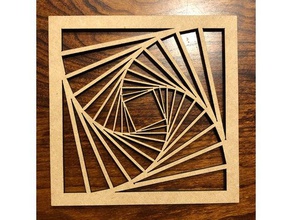laser cut tilted square pattern math art lasercut 3d print model - Mito3D