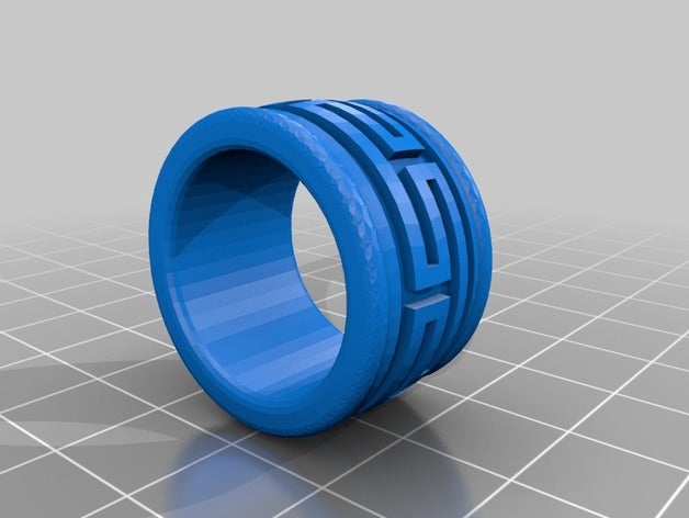 the Atlantis Ring con banda patr n - modelo b yüzük grup desen 3D print model - Mito3D