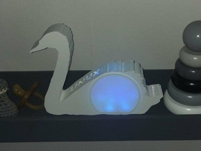 swan rgb led pancia remoto arredamento la lampada a luce notturna cigno 3d print model - Mito3D